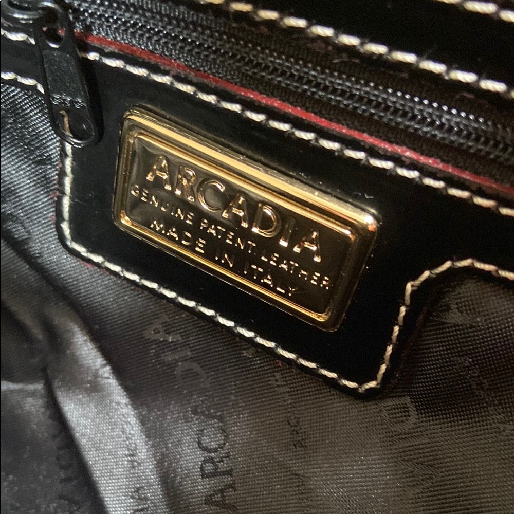Arcadia Black Embossed Patent Leather Bag - Picture 8 of 14